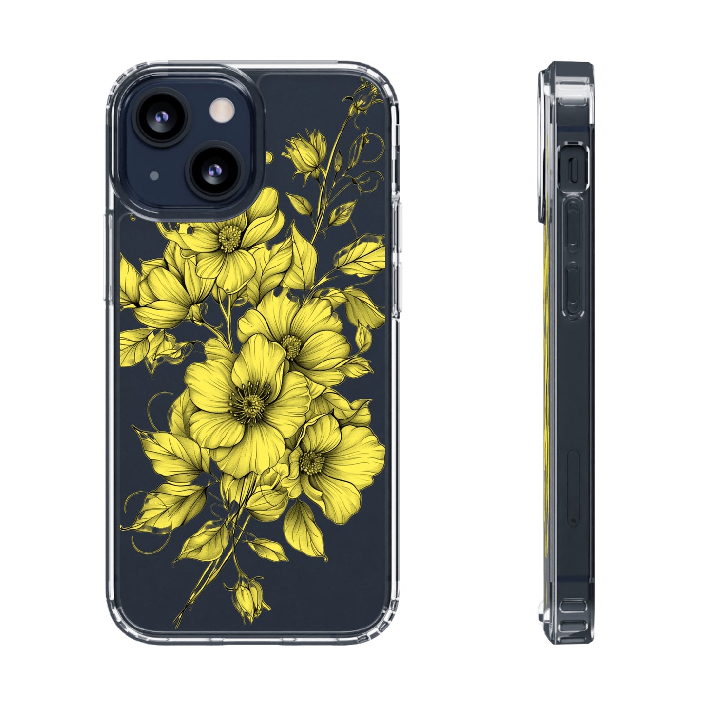 Pressed Yellow Flowers | Clear iPhone Case / Samsung Case