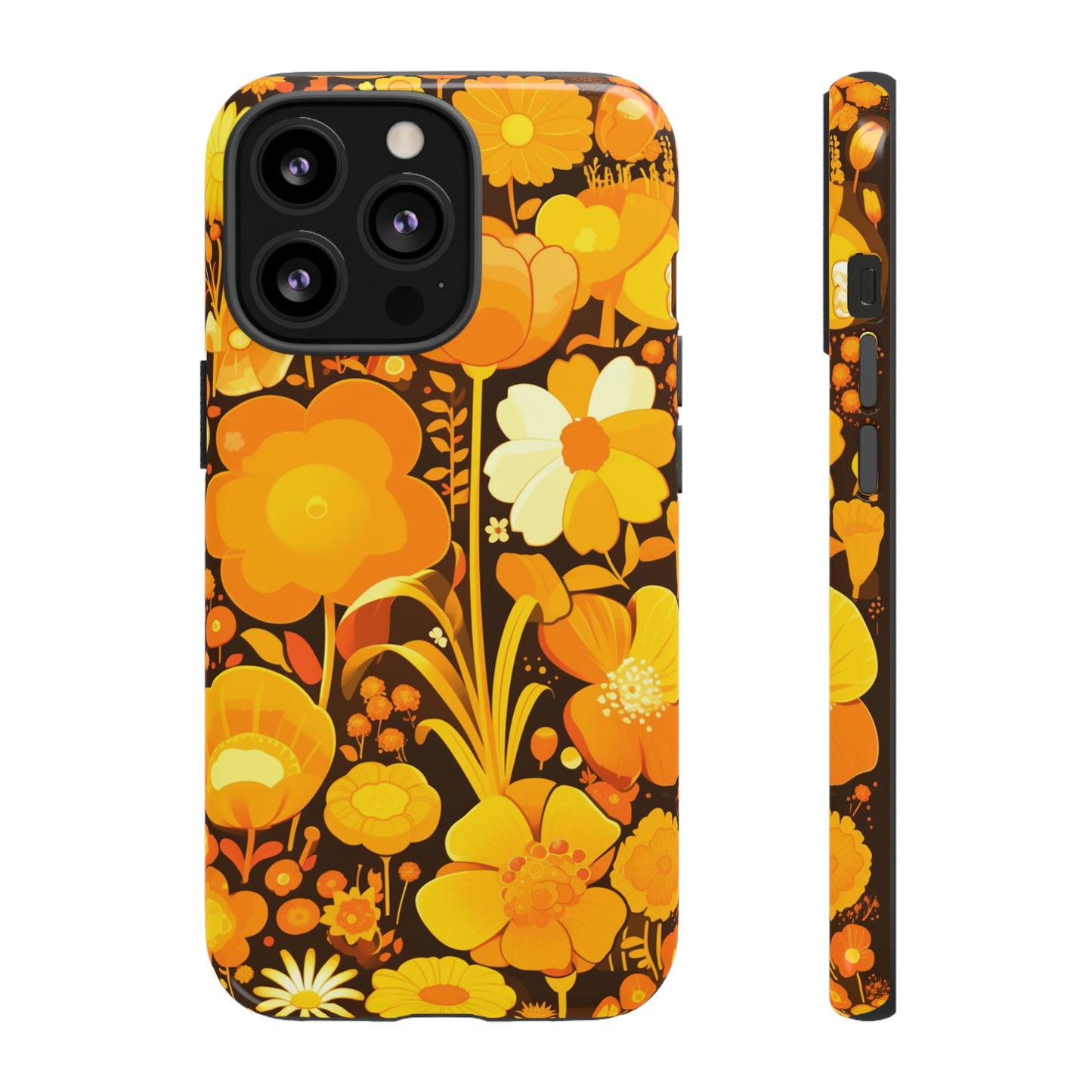 Retro Yellow Flower Patterns iPhone Case / Samsung Case