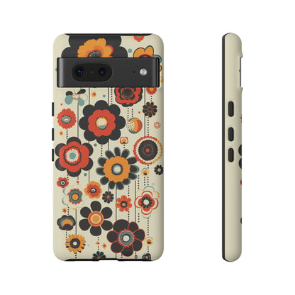 Minimalistic Round Flowers & Thin Vines Pattern iPhone Case