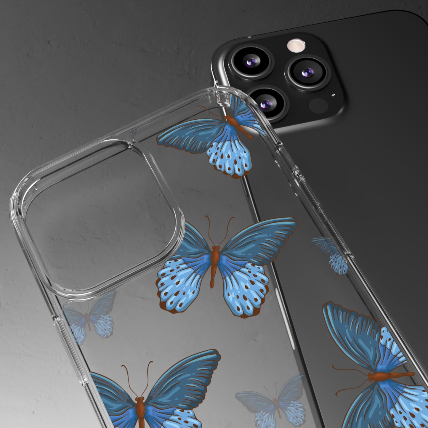 Blue Butterfly | Clear iPhone Case / Samsung Case