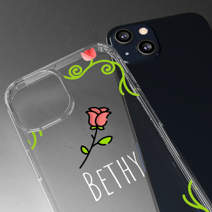 Custom Rose Floral Vines | Clear iPhone Case / Samsung Case