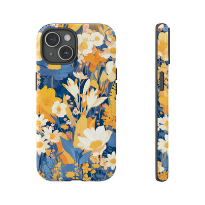 Wildflower Blooms, Abstract Retro Floral iPhone Case / Samsung Case