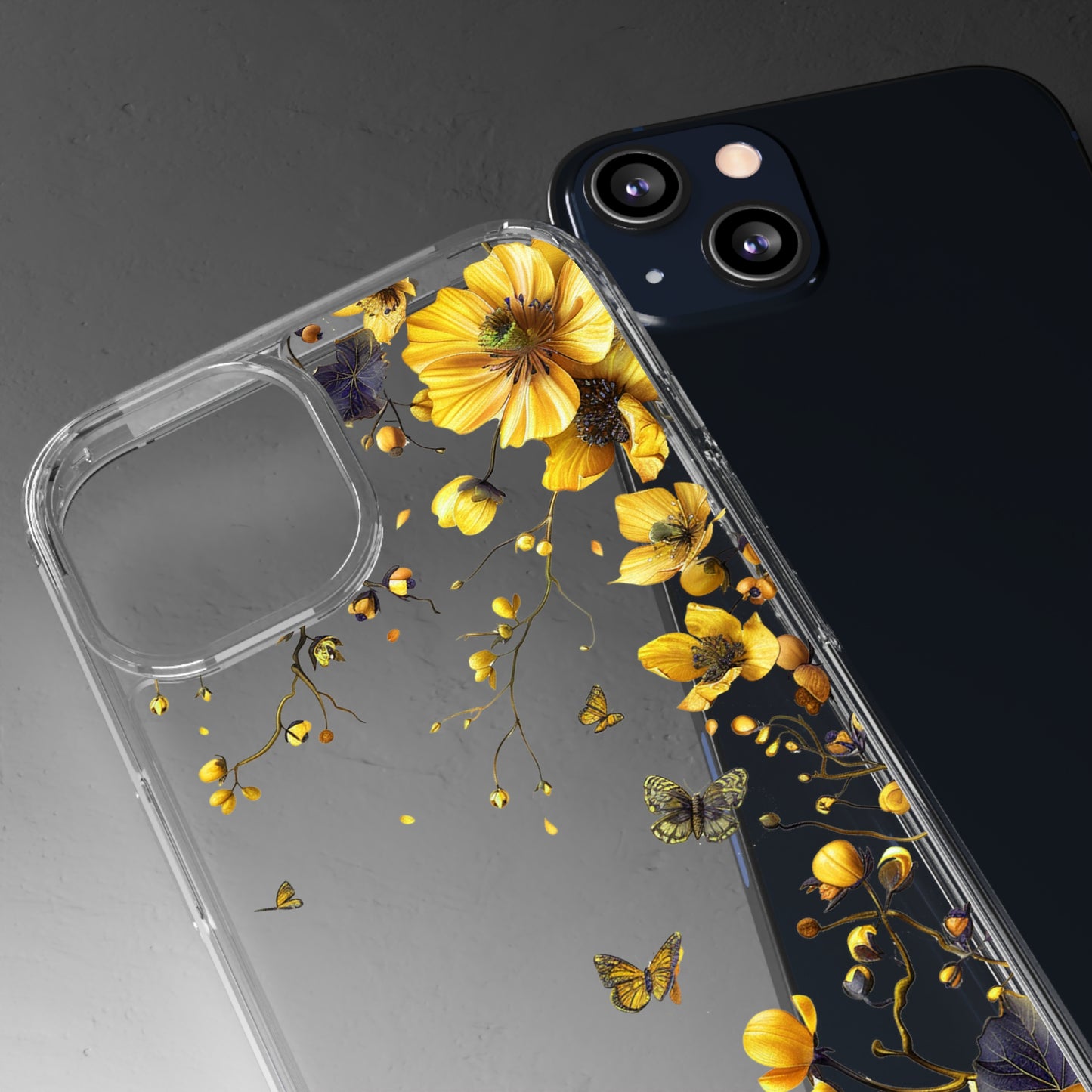 Beautiful Wildflower Vines | Yellow | Clear iPhone Case / Samsung Case