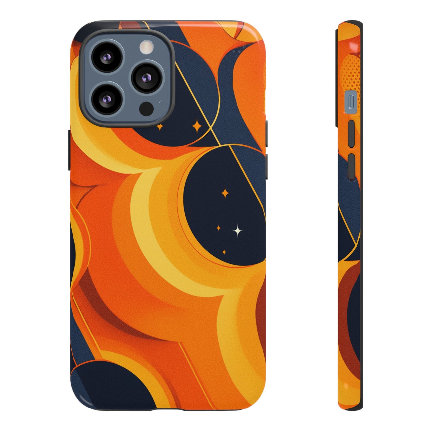 Orange & Black Groovy Patterns iPhone Case / Samsung Case