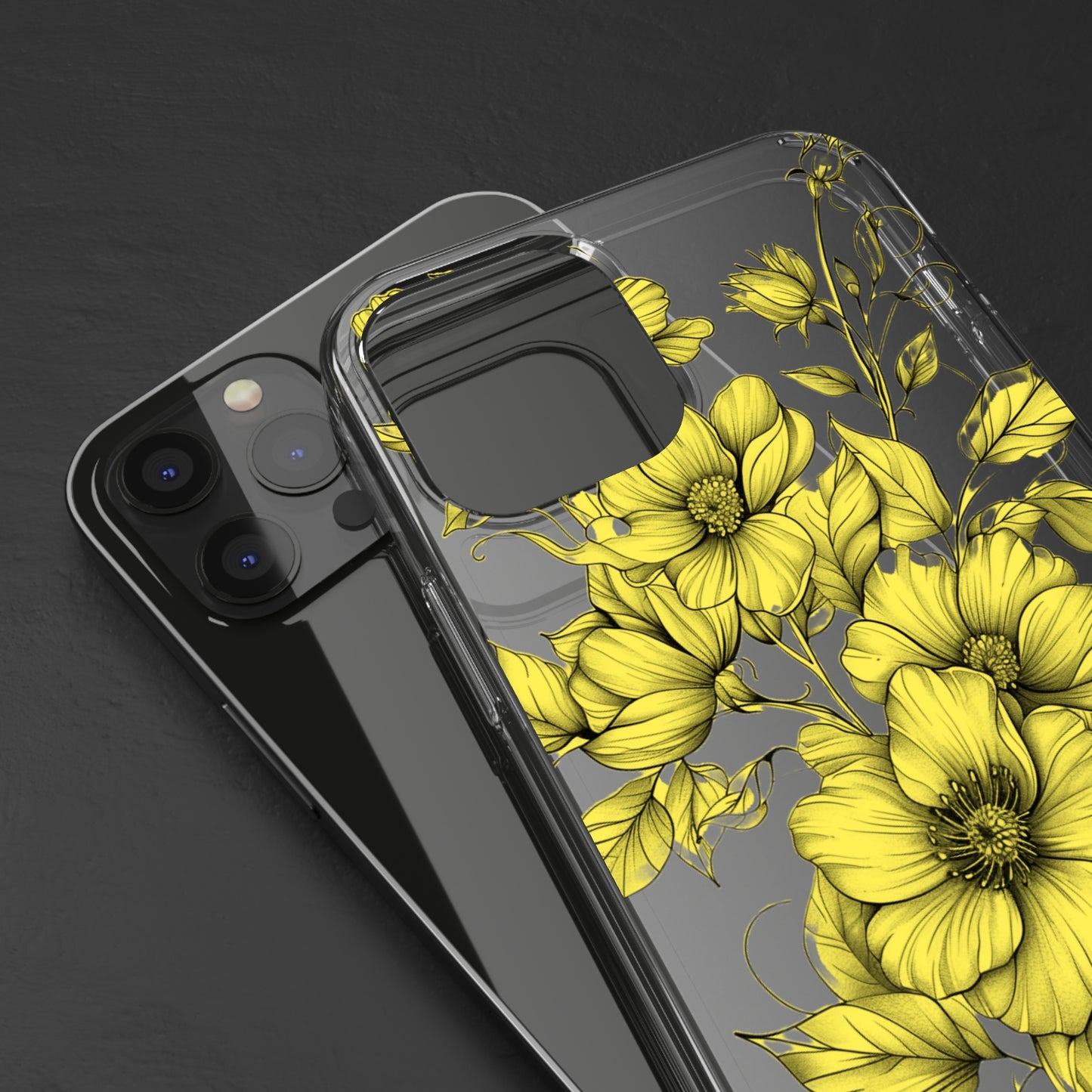 Pressed Yellow Flowers | Clear iPhone Case / Samsung Case