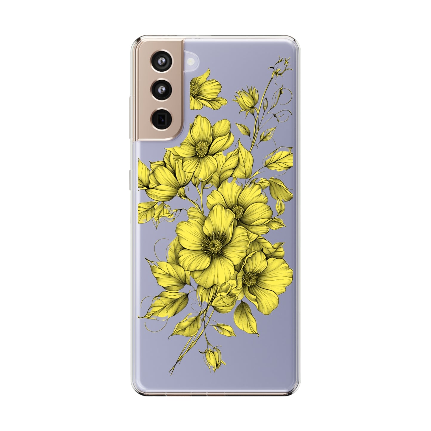 Pressed Yellow Flowers | Clear iPhone Case / Samsung Case