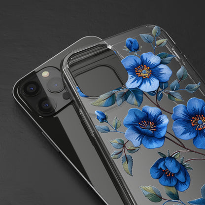 Royal Blue Pansies | Clear iPhone Case / Samsung Case