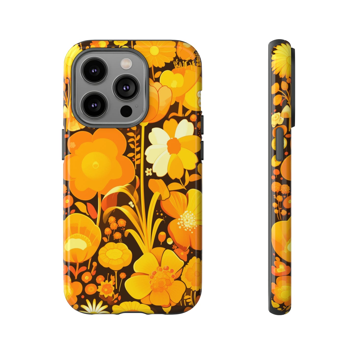 Retro Yellow Flower Patterns iPhone Case / Samsung Case