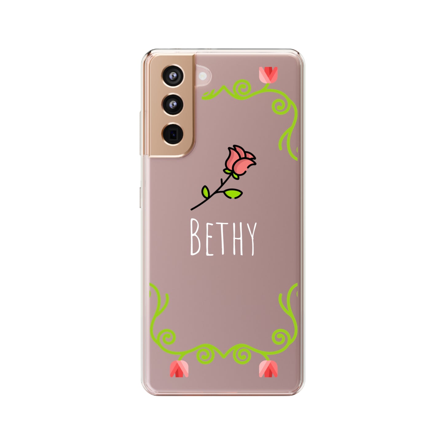 Custom Rose Floral Vines | Clear iPhone Case / Samsung Case