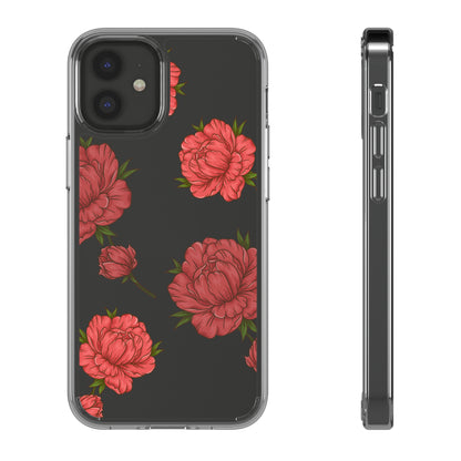 Red Flowers | Clear iPhone Case / Samsung Case