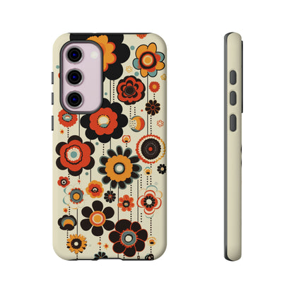 Minimalistic Round Flowers & Thin Vines Pattern iPhone Case