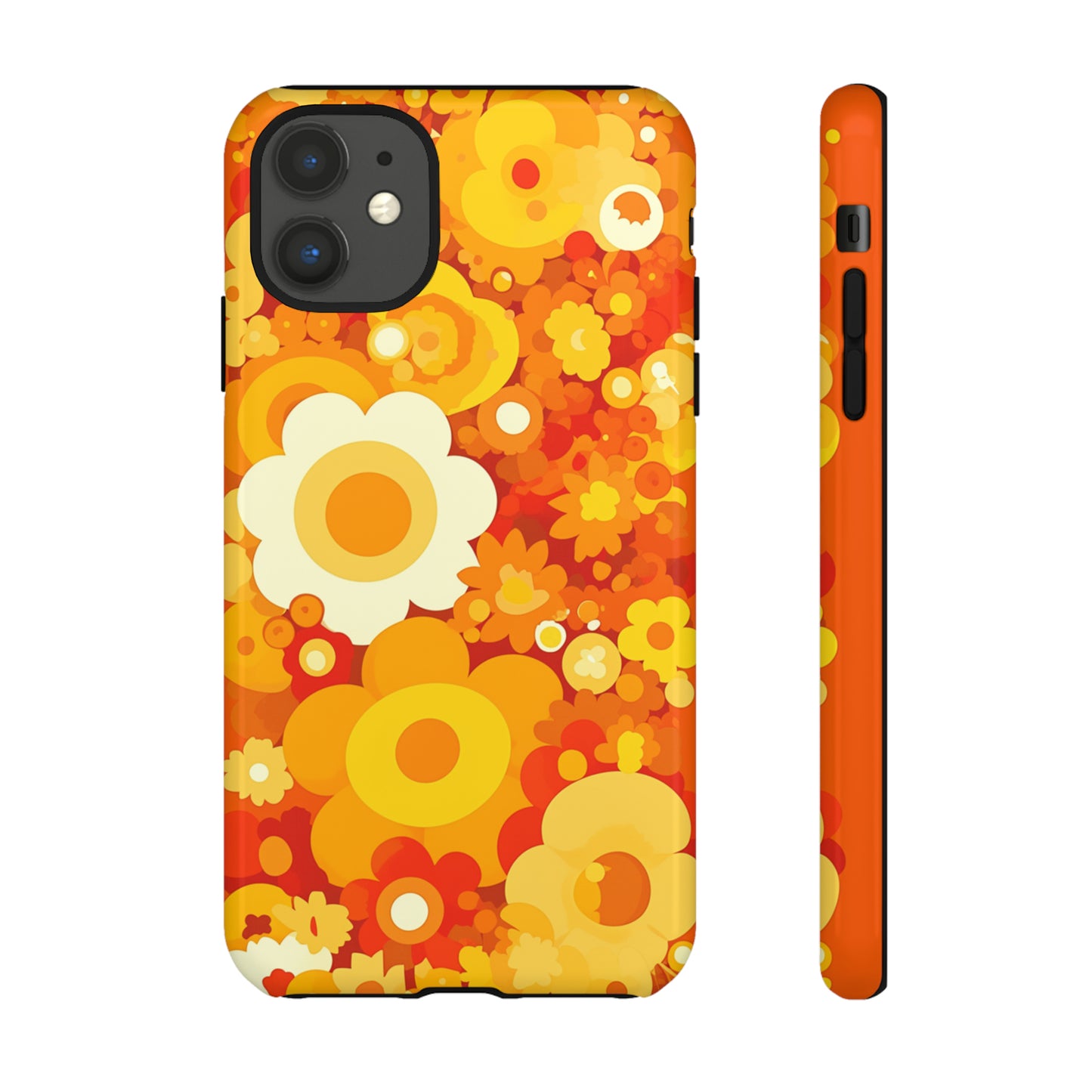 Big Bright Orange Abstract Floral iPhone Case / Samsung Case