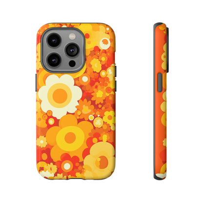 Big Bright Orange Abstract Floral iPhone Case / Samsung Case