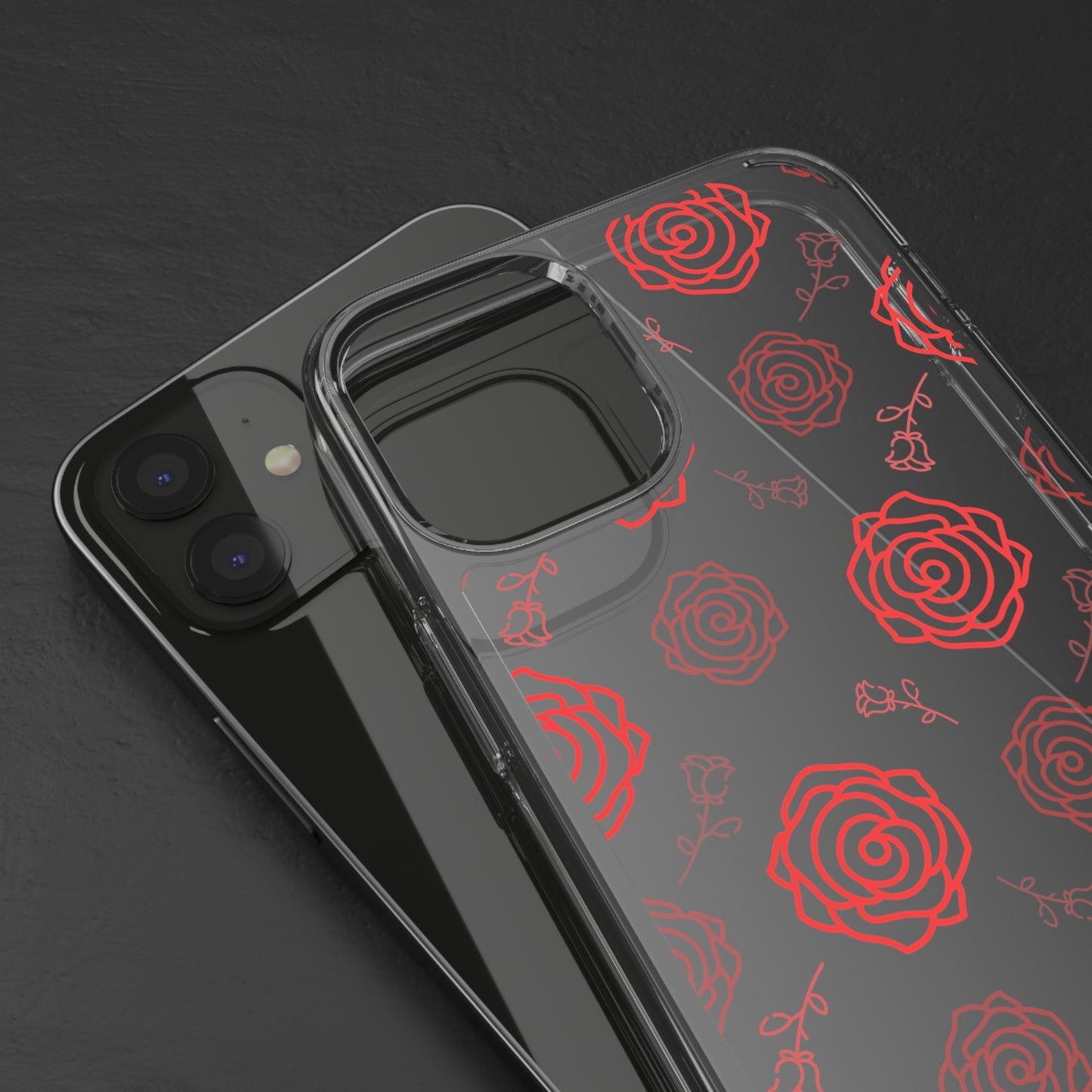 Thin Rose Pattern | Clear iPhone Case / Samsung Case