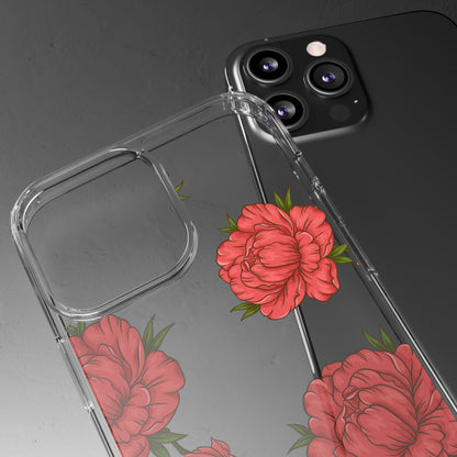 Red Flowers | Clear iPhone Case / Samsung Case