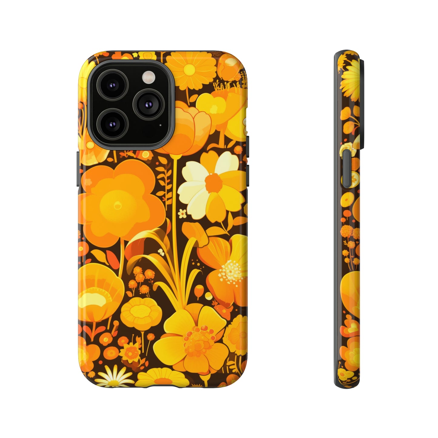 Retro Yellow Flower Patterns iPhone Case / Samsung Case