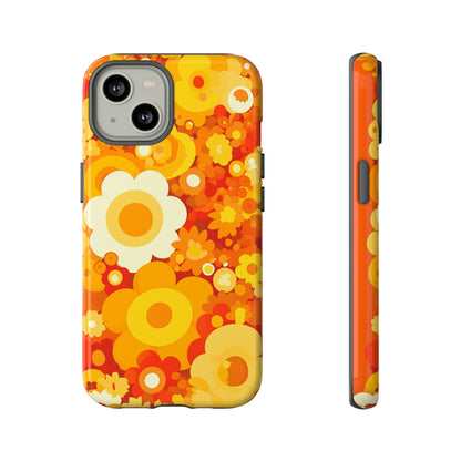 Big Bright Orange Abstract Floral iPhone Case / Samsung Case