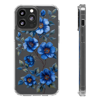 Royal Blue Pansies | Clear iPhone Case / Samsung Case