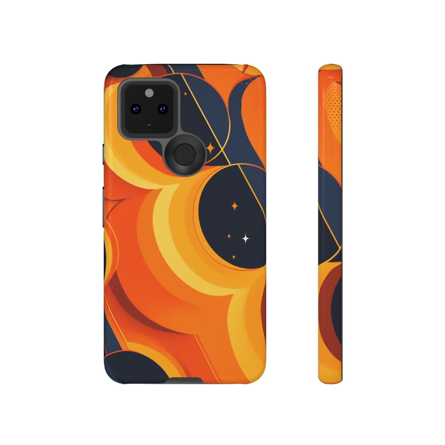 Orange & Black Groovy Patterns iPhone Case / Samsung Case