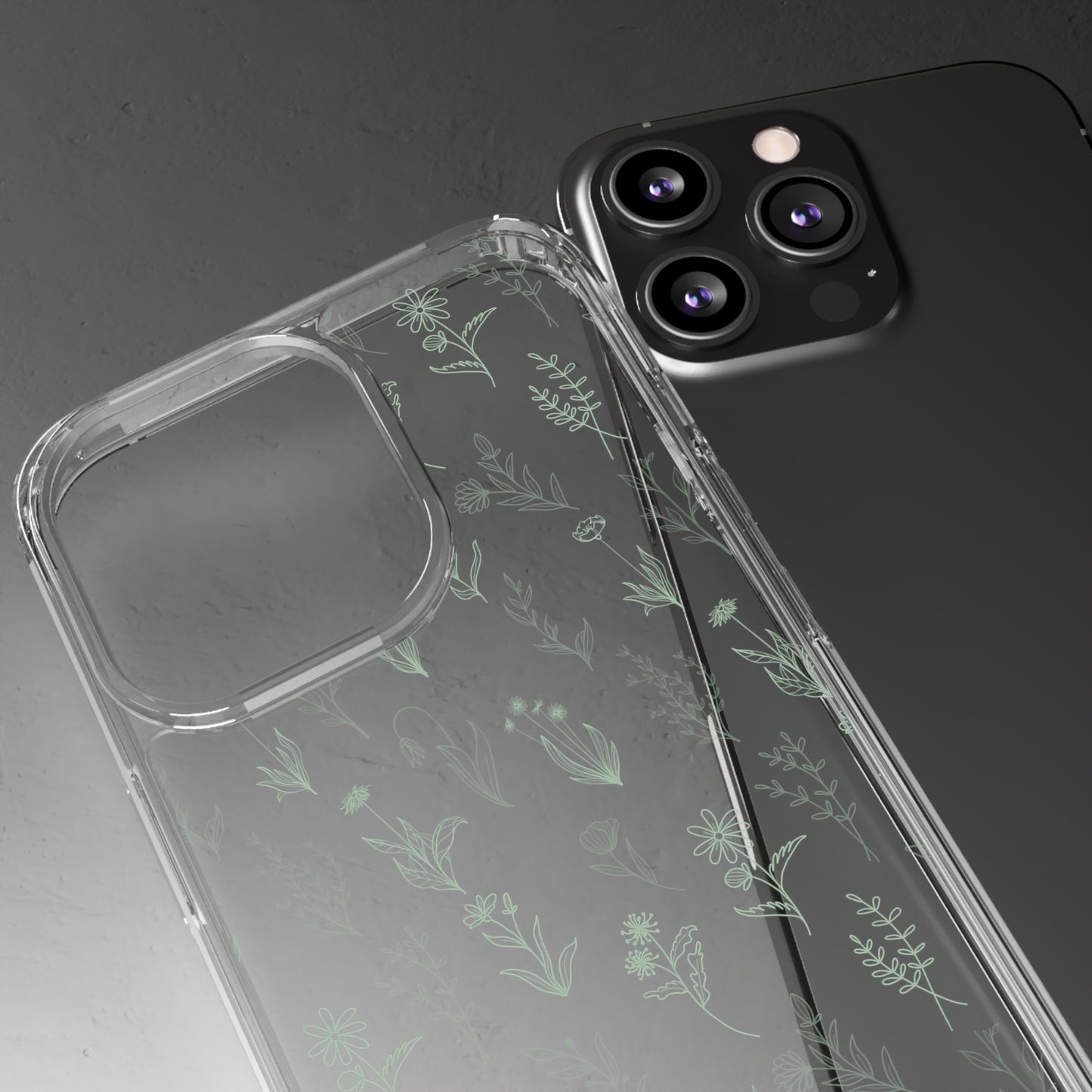 Lush Green Floral Sea | Clear iPhone Case / Samsung Case