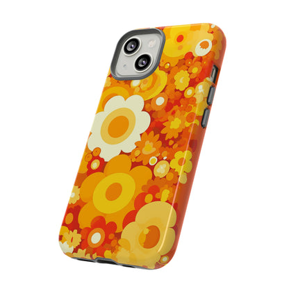 Big Bright Orange Abstract Floral iPhone Case / Samsung Case