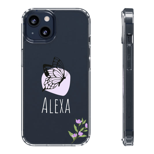 Personalized Name Butterfly Floral Phone Case | Clear iPhone Case / Samsung Case