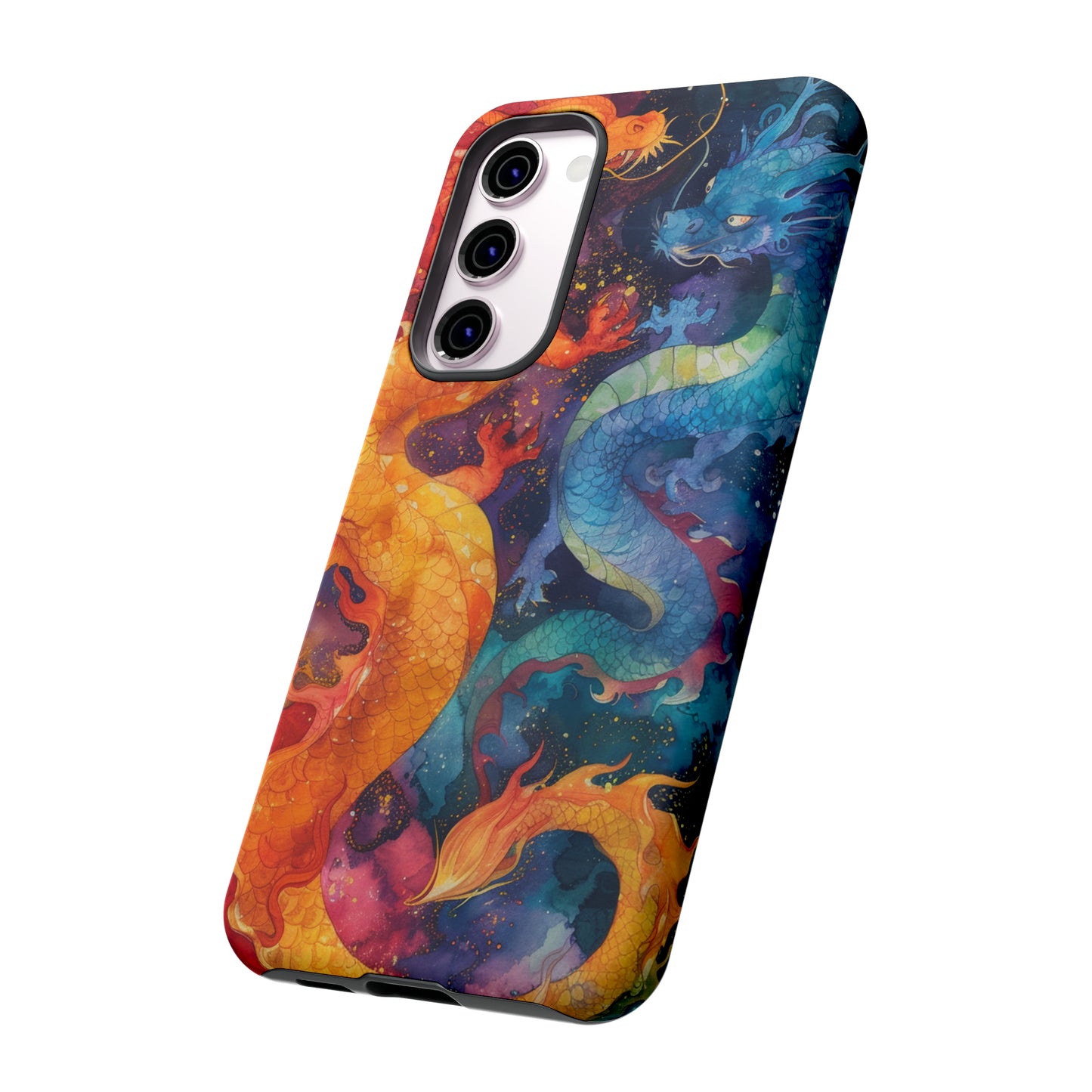 Abstract Twirling Twin Dragon Phone Case, Abstract Aesthetic, iPhone 15 Pro Max 14 13 12 Mini, Samsung Galaxy S23 S22, Google Pixel 7