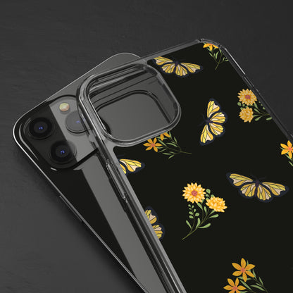 Yellow Butterfly & Flowers | Clear iPhone Case / Samsung Case