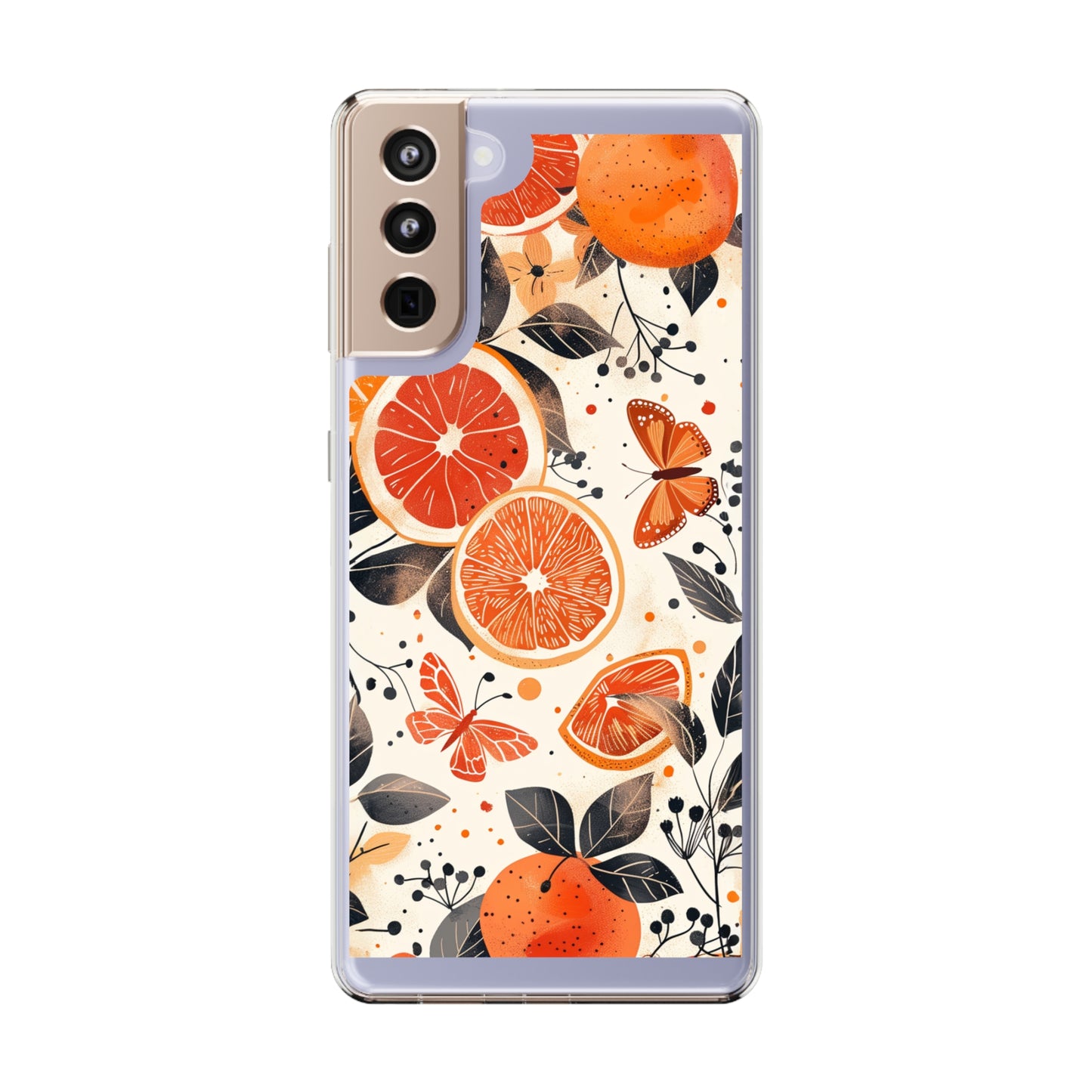 Orange Vines Aesthetic | Clear iPhone Case / Samsung Case