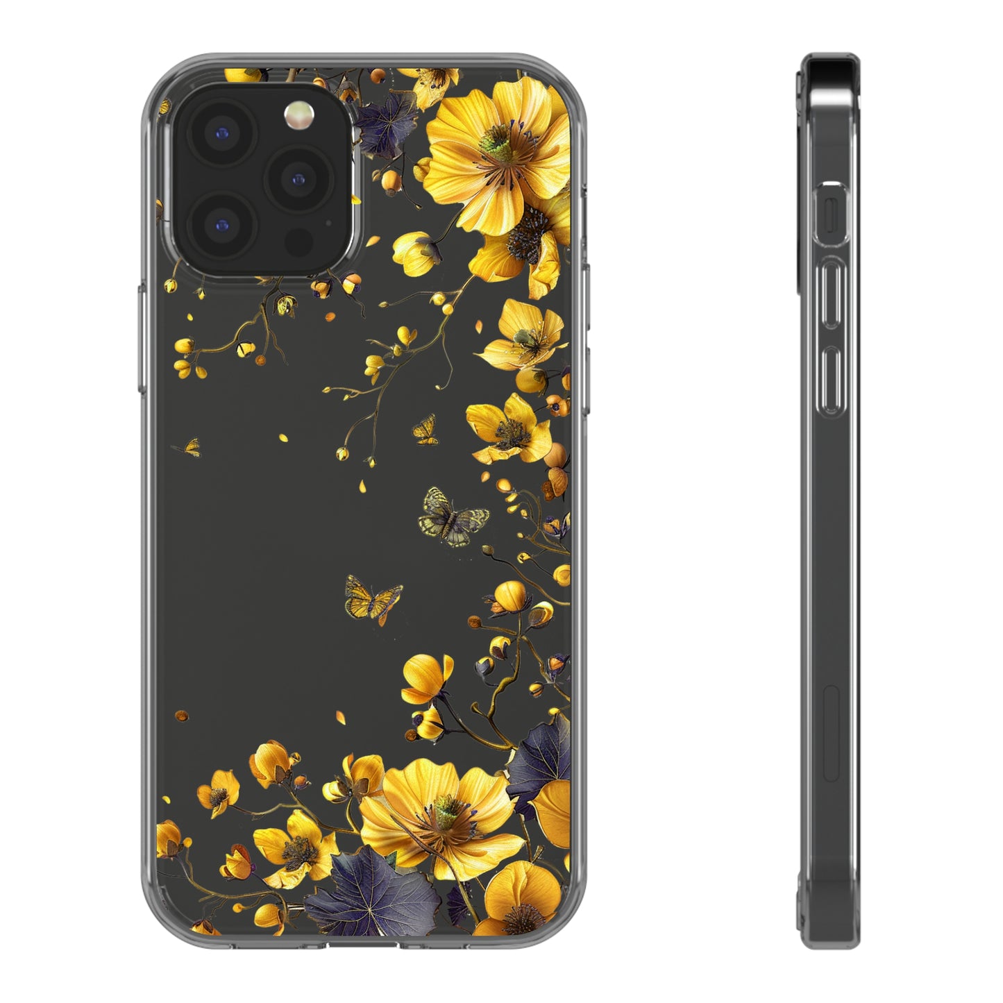 Beautiful Wildflower Vines | Yellow | Clear iPhone Case / Samsung Case