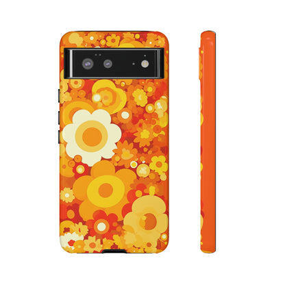 Big Bright Orange Abstract Floral iPhone Case / Samsung Case