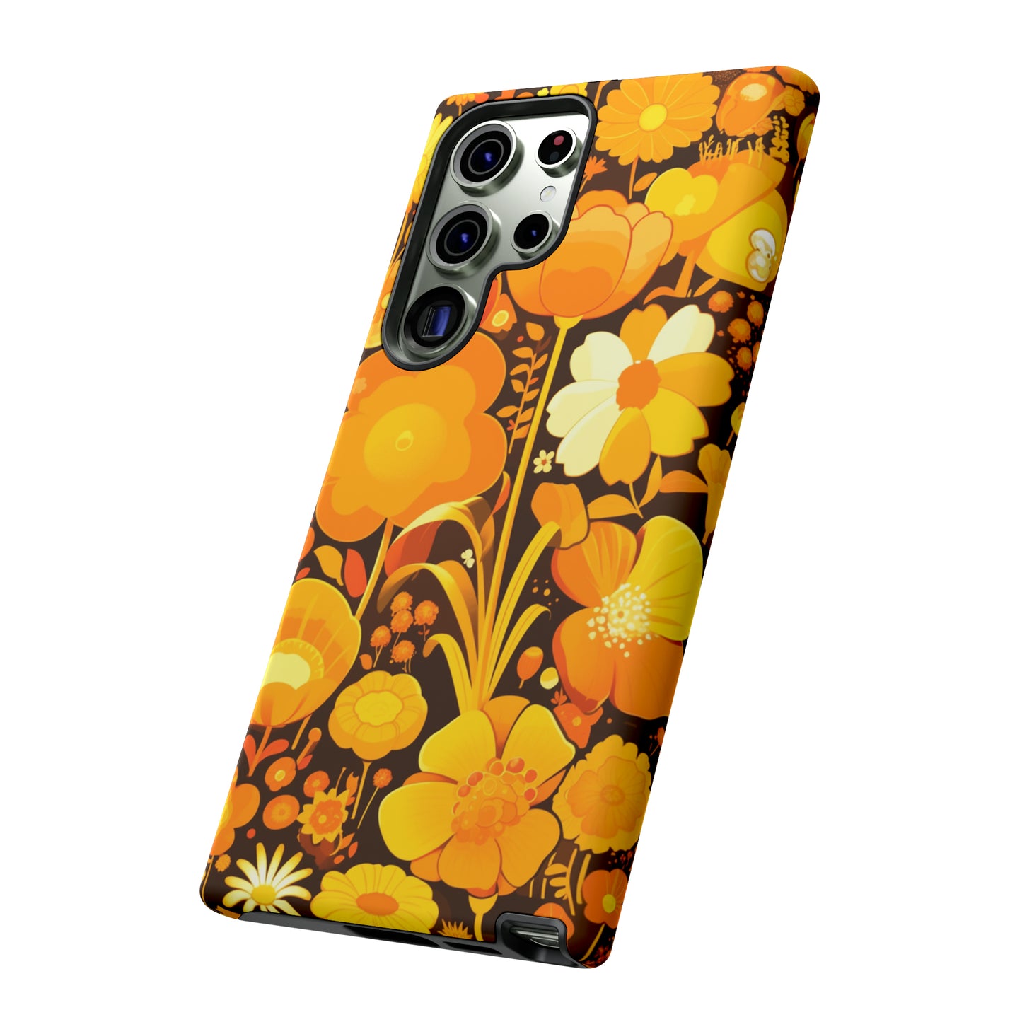 Retro Yellow Flower Patterns iPhone Case / Samsung Case