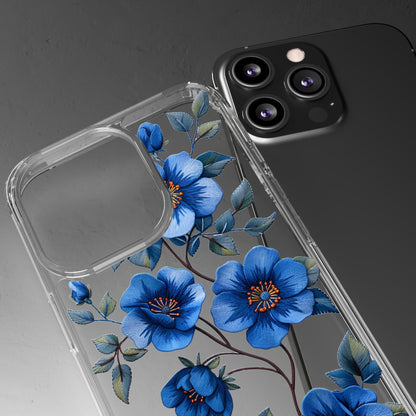 Royal Blue Pansies | Clear iPhone Case / Samsung Case