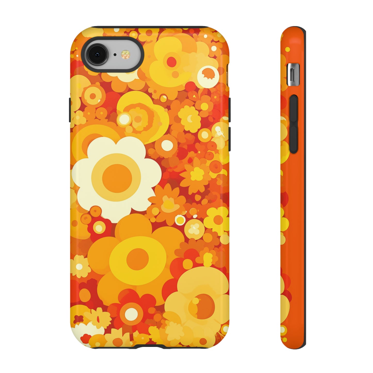 Big Bright Orange Abstract Floral iPhone Case / Samsung Case