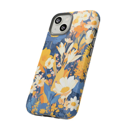 Wildflower Blooms, Abstract Retro Floral iPhone Case / Samsung Case