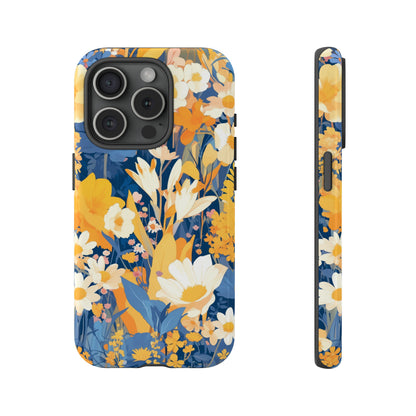 Wildflower Blooms, Abstract Retro Floral iPhone Case / Samsung Case