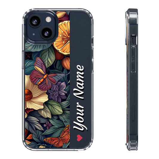 Personalized Vibrant Botanical Garden | Clear iPhone Case / Samsung Case