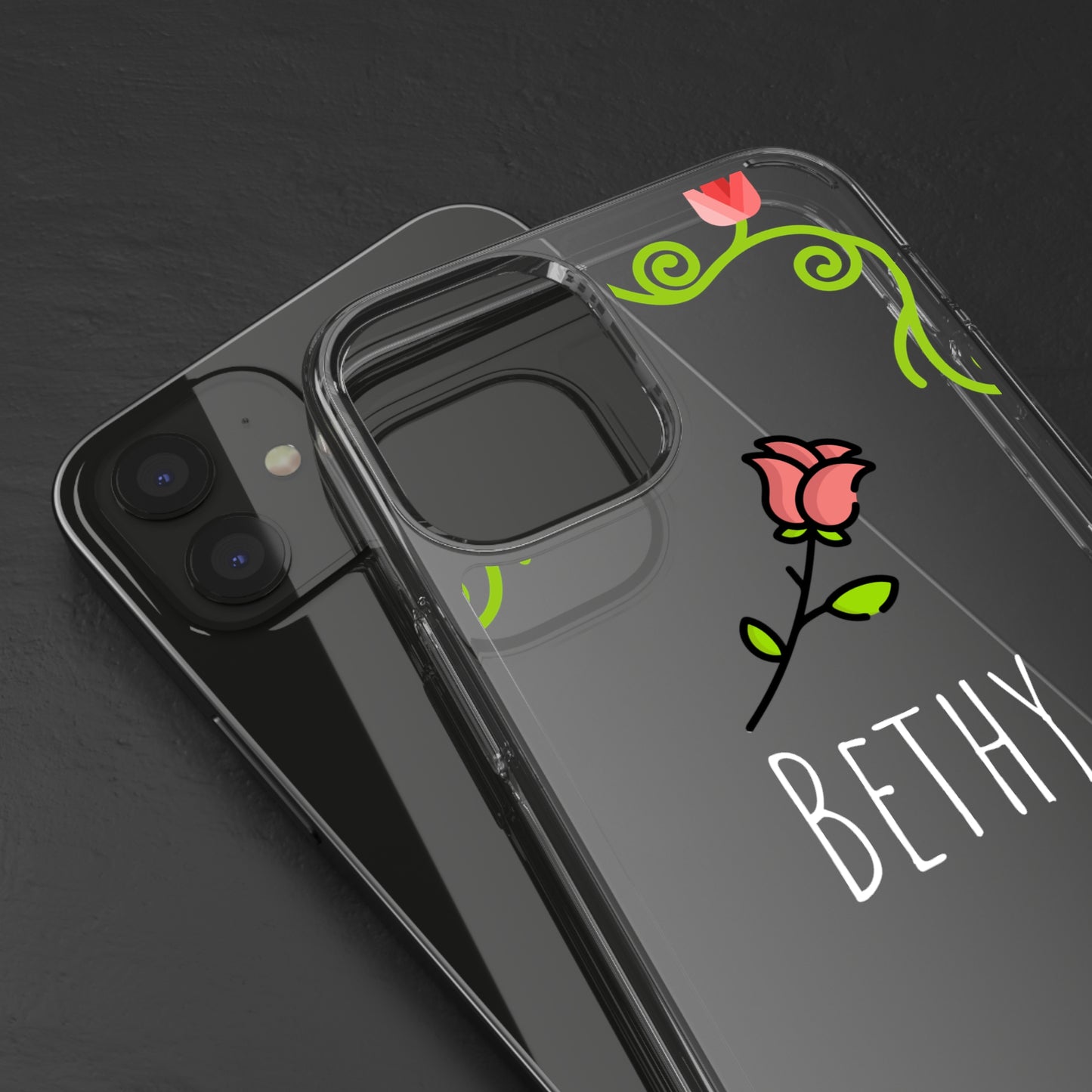 Custom Rose Floral Vines | Clear iPhone Case / Samsung Case