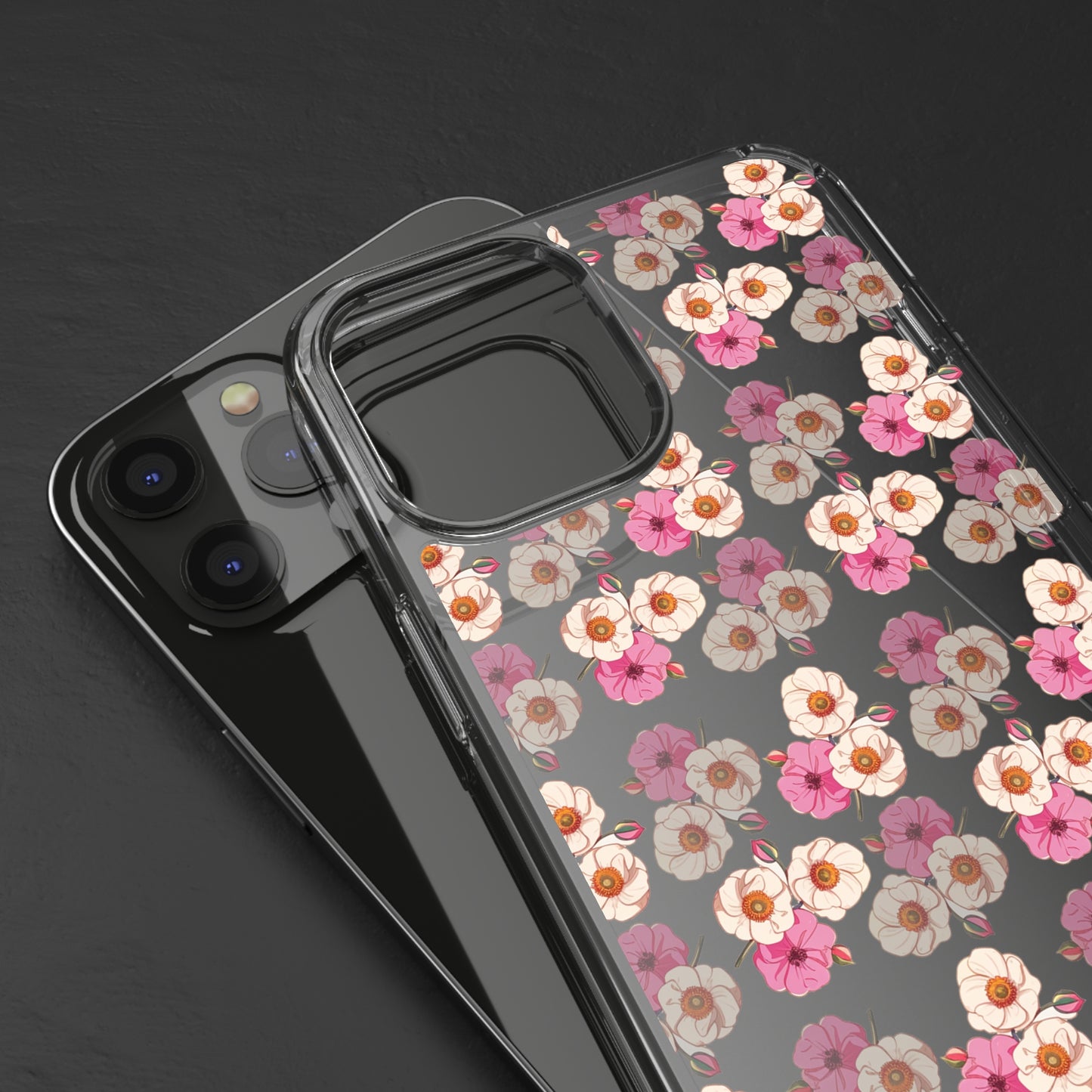 Pink Garden Pattern | Clear iPhone Case / Samsung Case