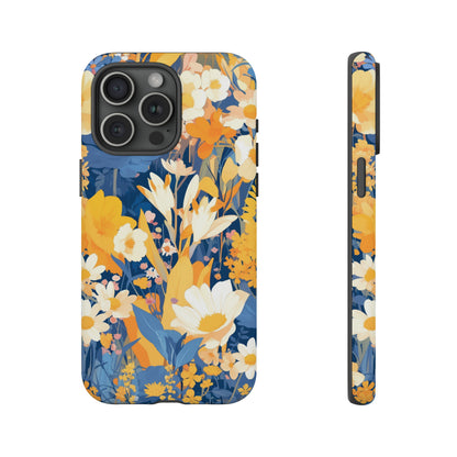 Wildflower Blooms, Abstract Retro Floral iPhone Case / Samsung Case