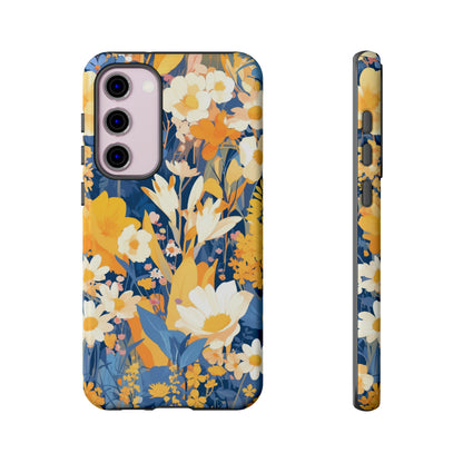 Wildflower Blooms, Abstract Retro Floral iPhone Case / Samsung Case