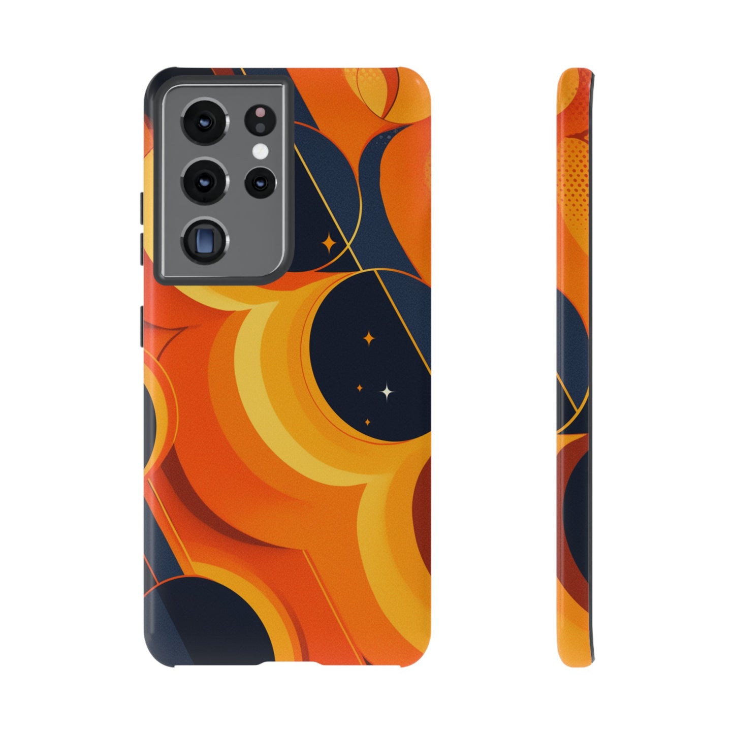 Orange & Black Groovy Patterns iPhone Case / Samsung Case