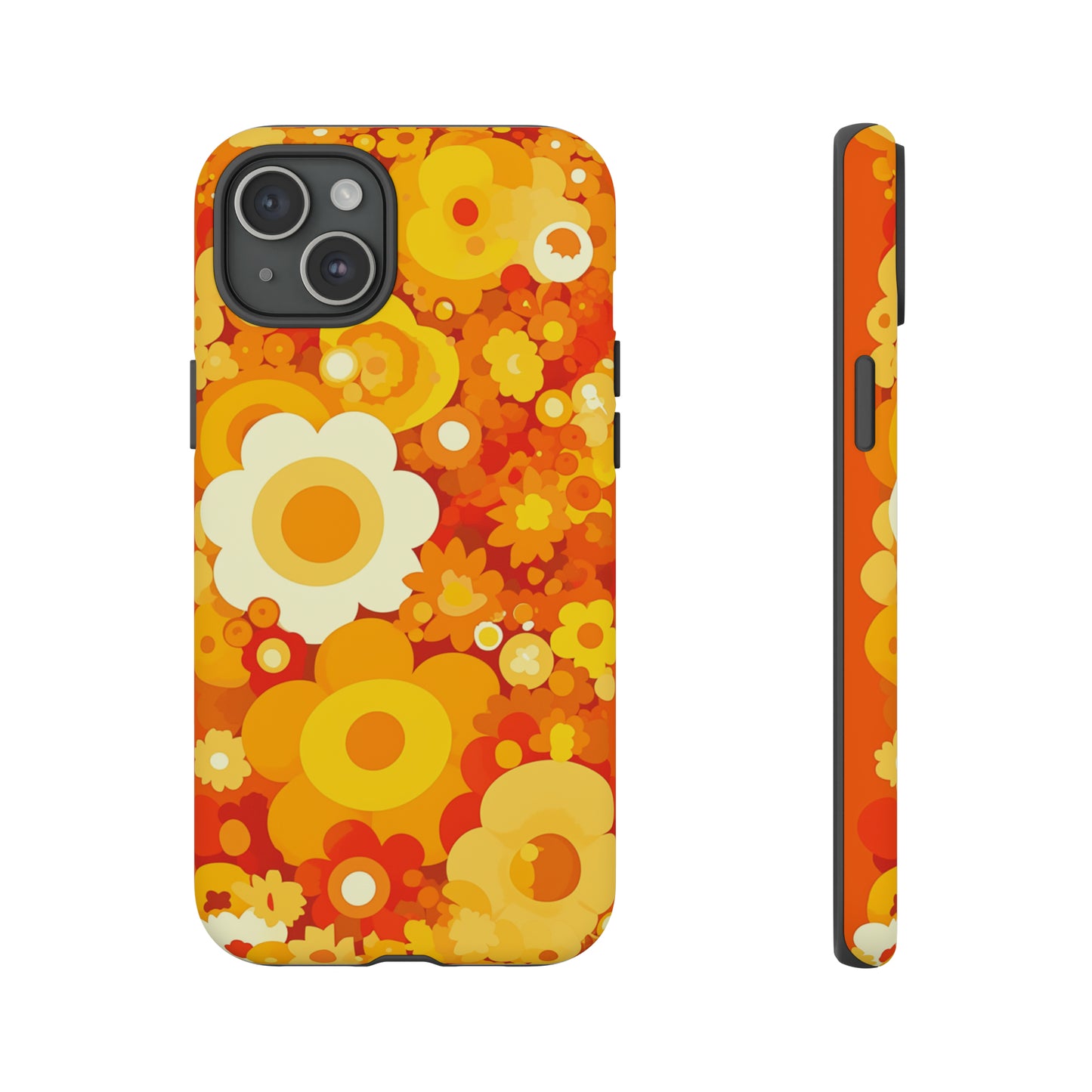 Big Bright Orange Abstract Floral iPhone Case / Samsung Case