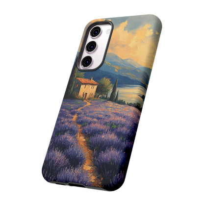 Lavander Wildflower Vintage Art Landscape iPhone Case, Spring iPhone Case, Botanical Aesthetic