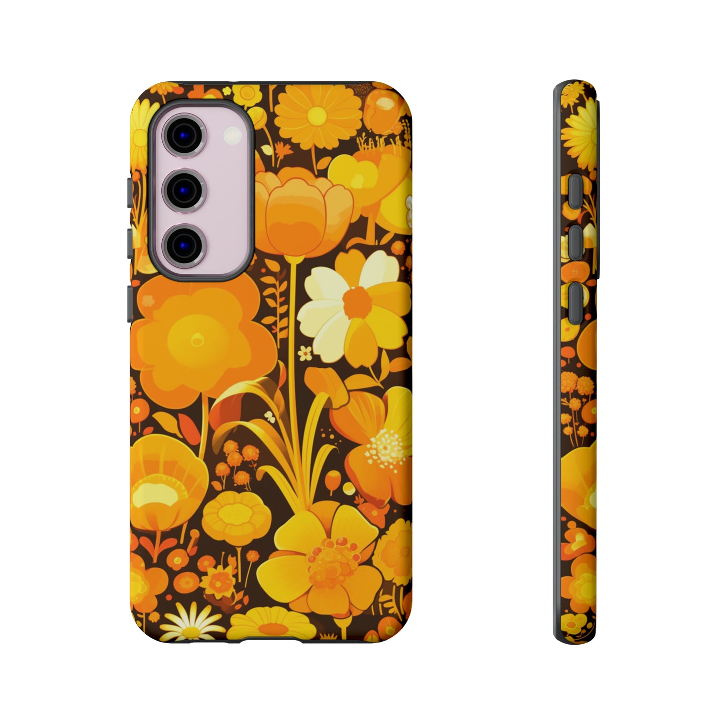 Retro Yellow Flower Patterns iPhone Case / Samsung Case