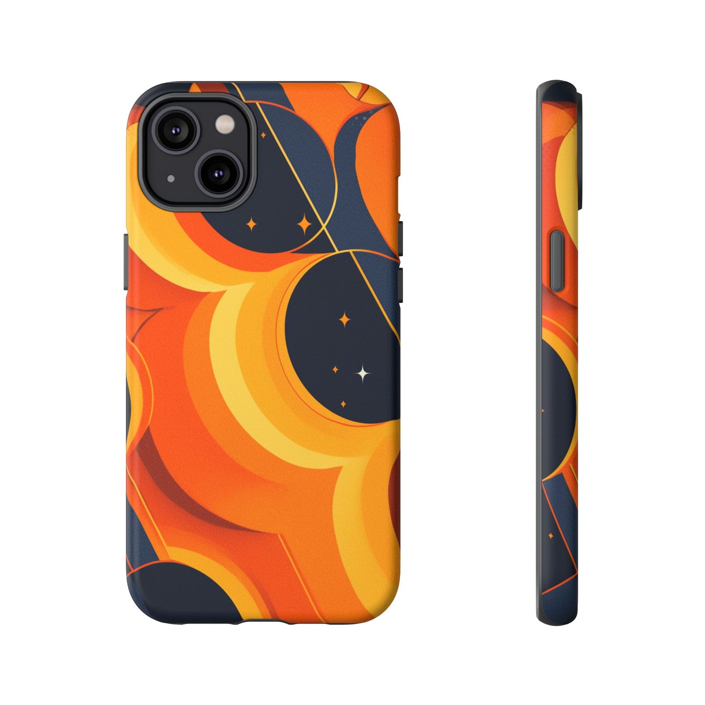 Orange & Black Groovy Patterns iPhone Case / Samsung Case