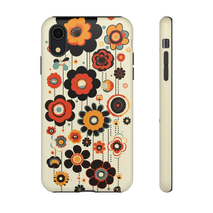 Minimalistic Round Flowers & Thin Vines Pattern iPhone Case