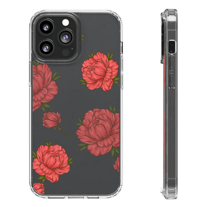 Red Flowers | Clear iPhone Case / Samsung Case