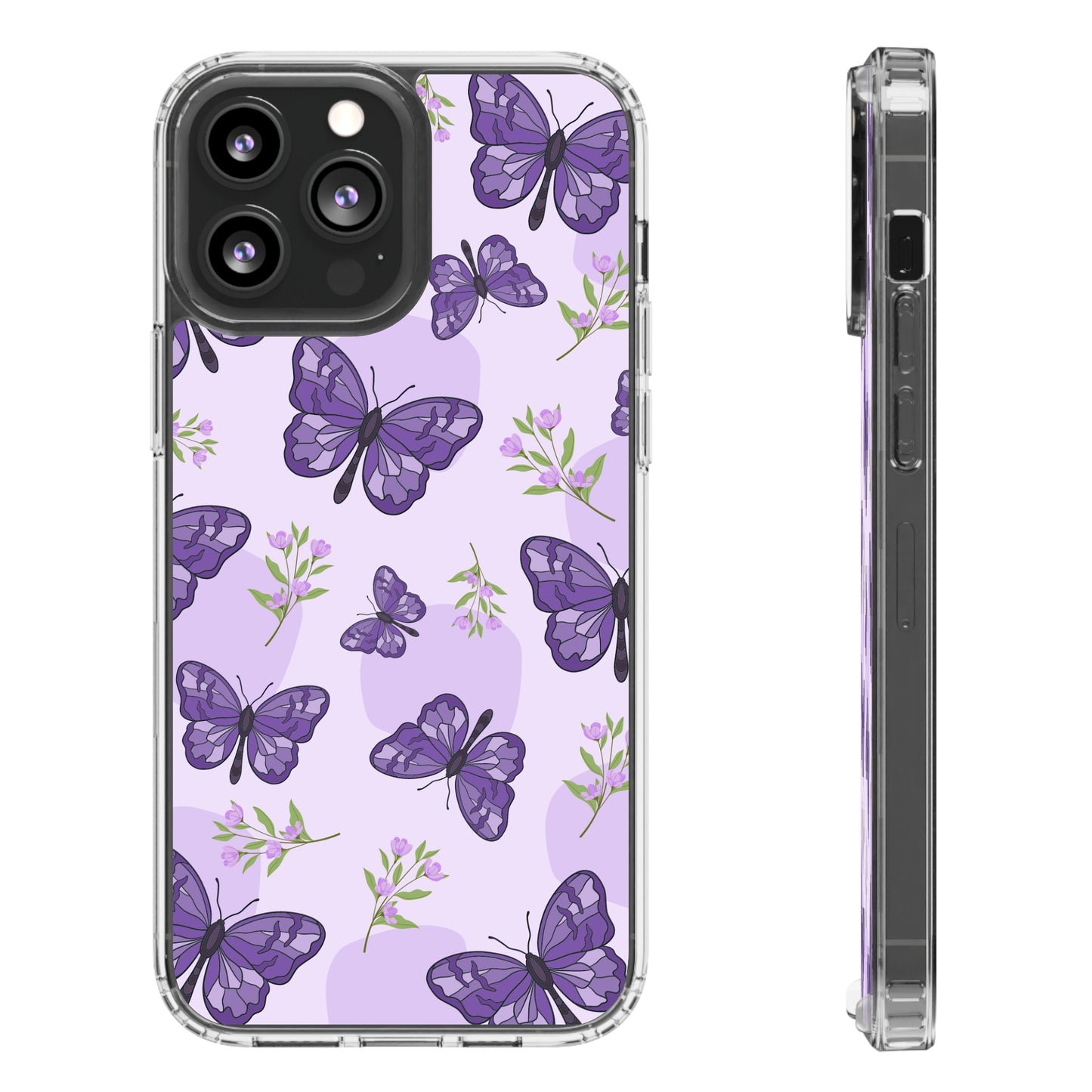 Purple Butterflies | Clear iPhone Case / Samsung Case