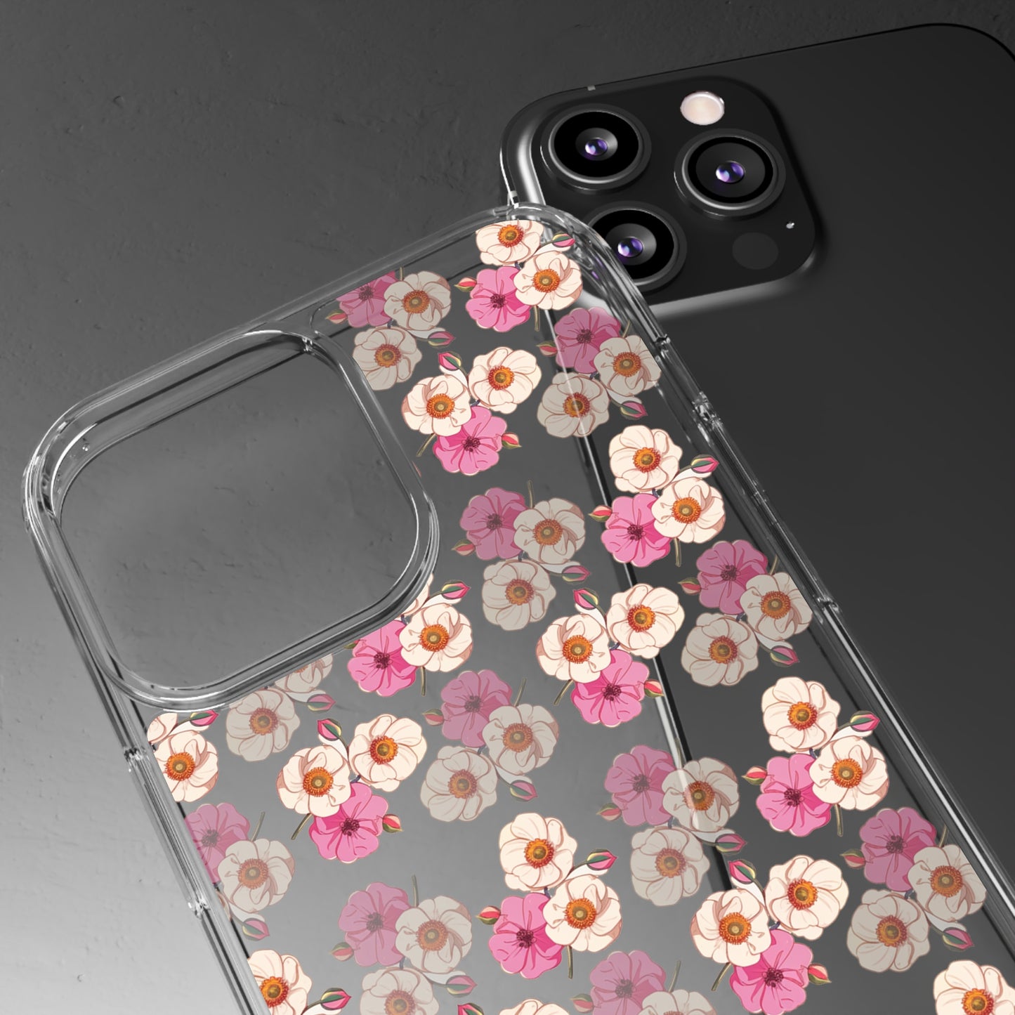 Pink Garden Pattern | Clear iPhone Case / Samsung Case